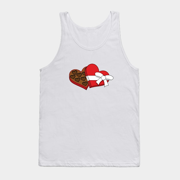 Valentine's Day Heart Chocolate Box Tank Top by BirdAtWork